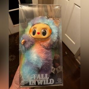 Colorful Labubu Style Toy with Rainbow Fur